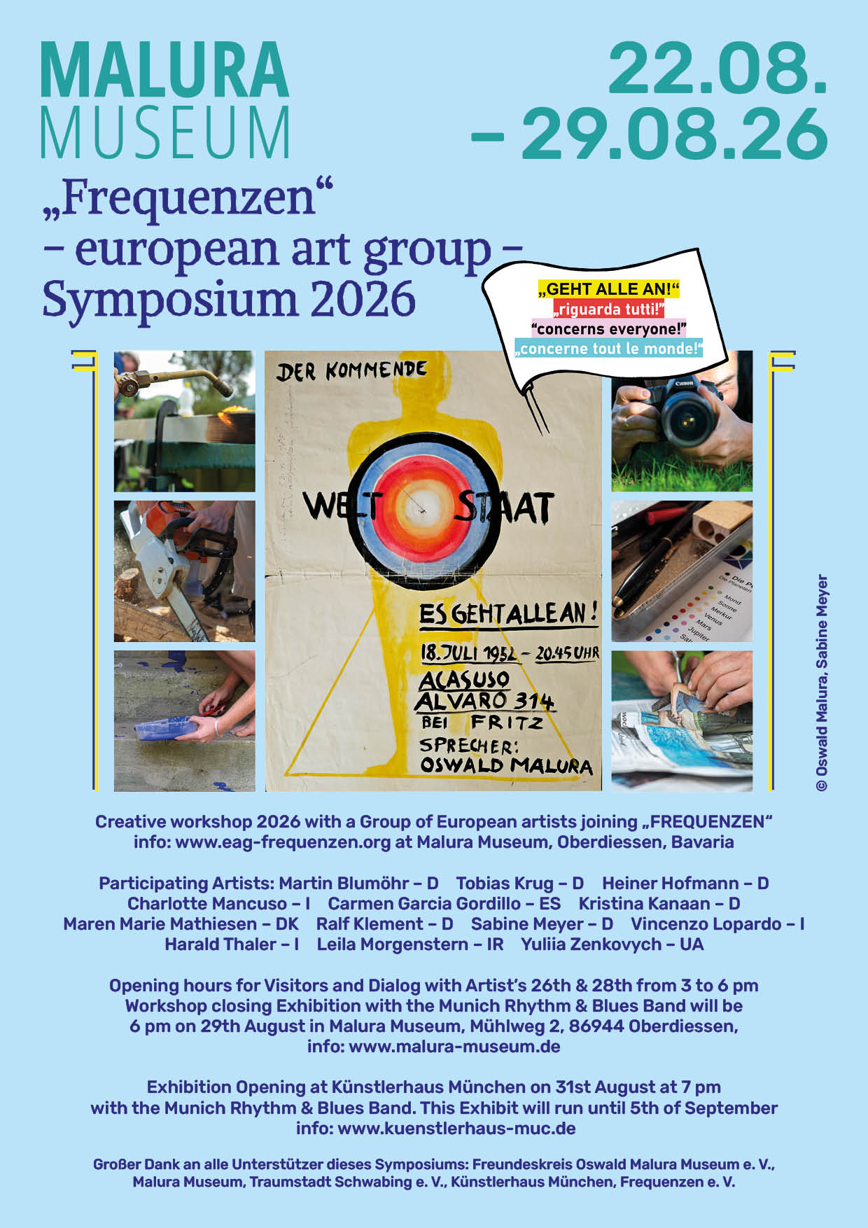Creative workshop 2026 with a Group of European artists joining „FREQUENZEN“ info: www.eag-frequenzen.org at Malura Museum, Oberdiessen, Bavaria